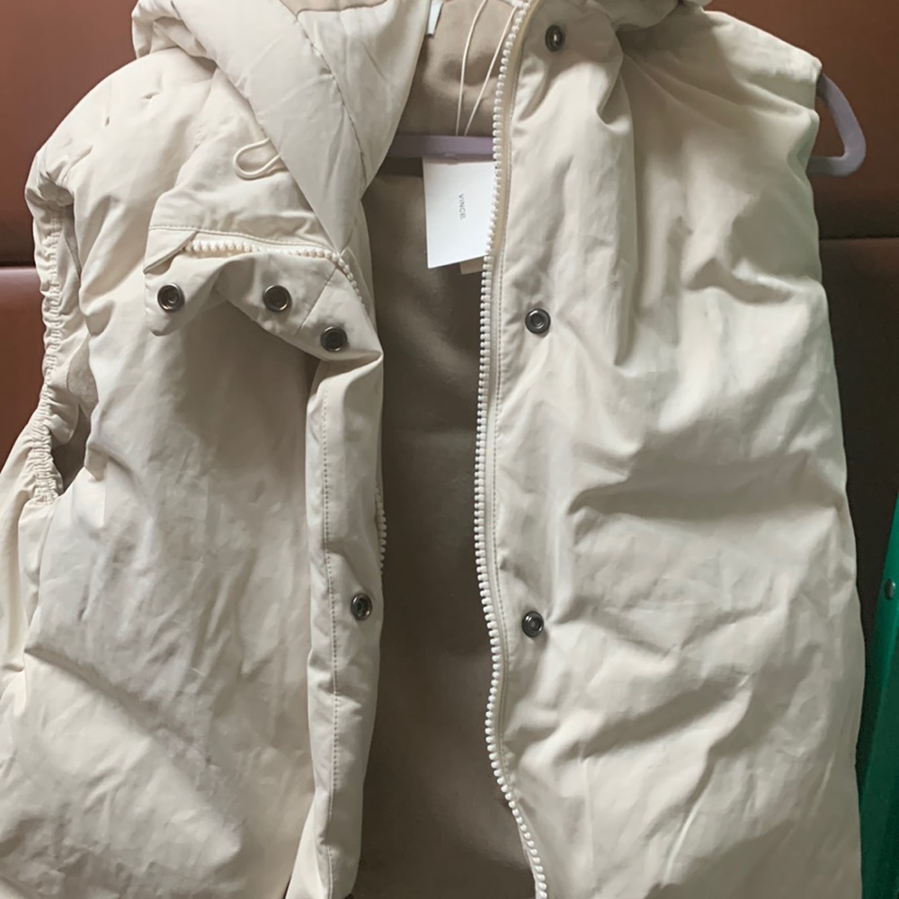 Vince fleece lined new vest with hood